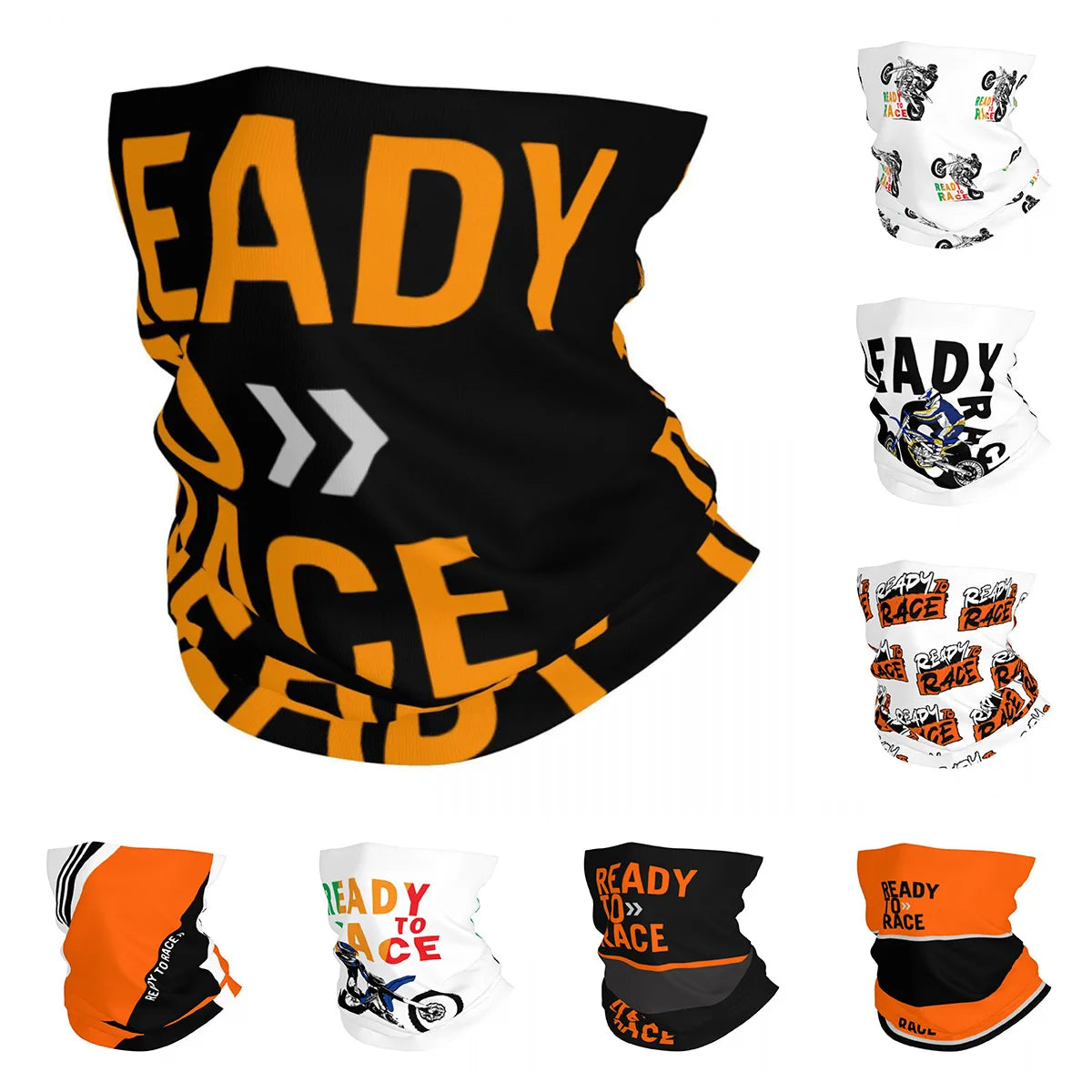 Ready To Race Klassischer Bandana-Halsschutz, bedruckt, Motocross, Bitumen, Bike Life-Maske, Schal, Mehrzweck-Sturmhaube, Radfahren, Unisex, Erwachsene