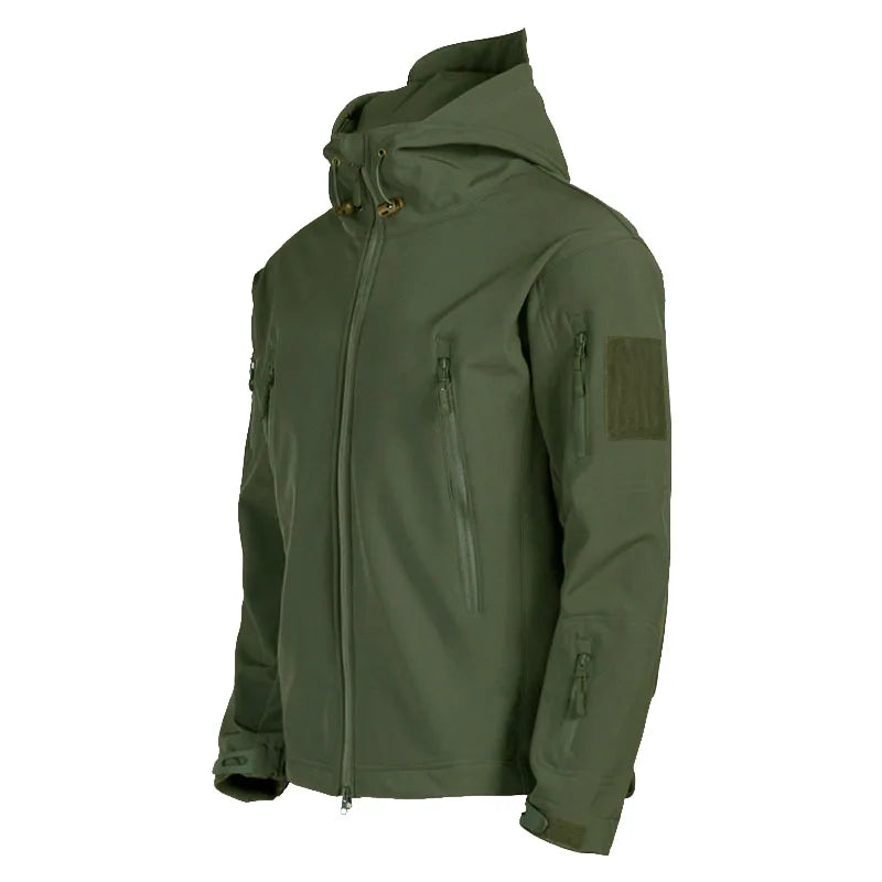 2024 new Tactical Jacket Men Combat Soft Shell Jackets Techwear Windproof Waterproof Breathable Fleece Thermal Hooded Coats