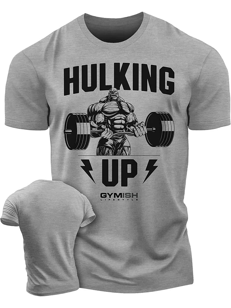 3D Printed Hammer Tire Workout T-Shirt Funny Gym T-Shirt High Quality Cotton Men's Short Sleeves Muscle Man Tough Guy T-Shirt