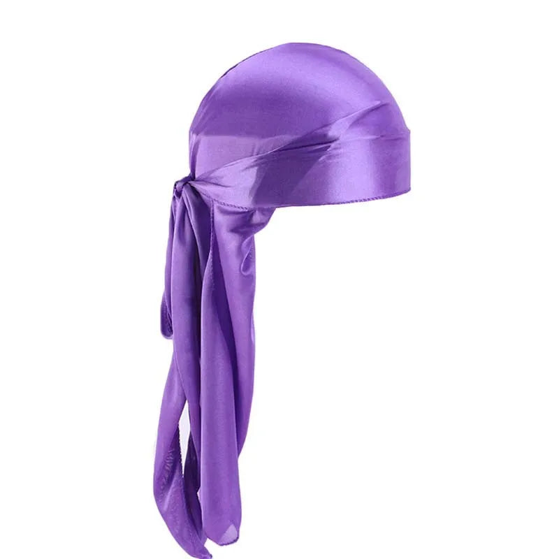 Long Tail Unisex Adult Satin Doo Rag Durag Bandanas Cap Pirate Hat Turban Men Hip Hop Headband Biker Headwrap Women Headwear