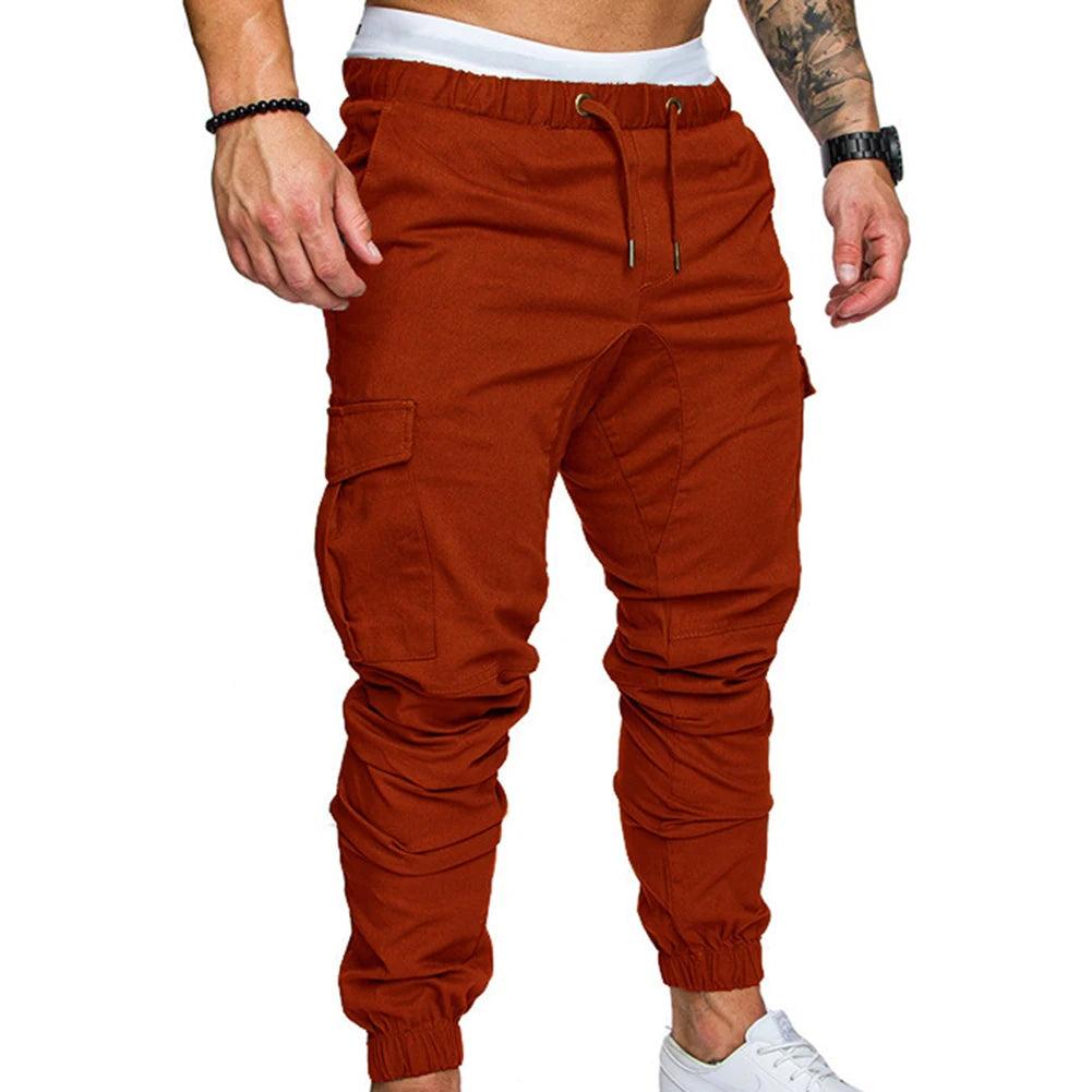 Sweatpants  Streetwear Trousers Men's Pants Waist Drawstring Ankle Tied Skinny Cargo Pants Men Casual Solid Color Pants