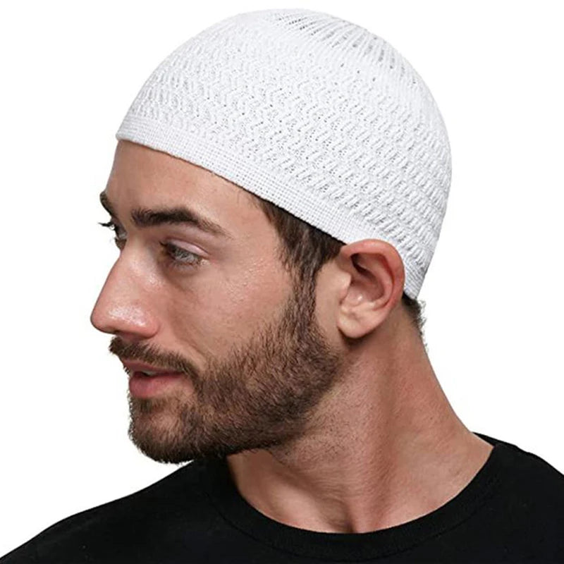 Winter Knitted Muslim Men Prayer Hats Unisex Cap Warm Islamic Ramadan Jewish Hat Men's Wrap Head Caps ﻿