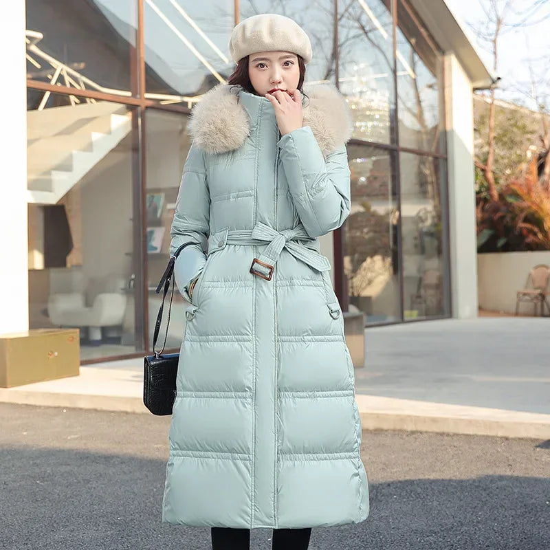 Tide Down Cotton-padded Jacket Women Winter New Cotton-padded Jacket Long Over-the-knee Loose Padded Jacket for Women