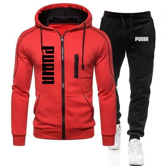 Men Jacket Tracksuit Casual Sports Suit Men's Set Autumn Winter Two Pieces Set Mens Sportswear Plus Pants Suit