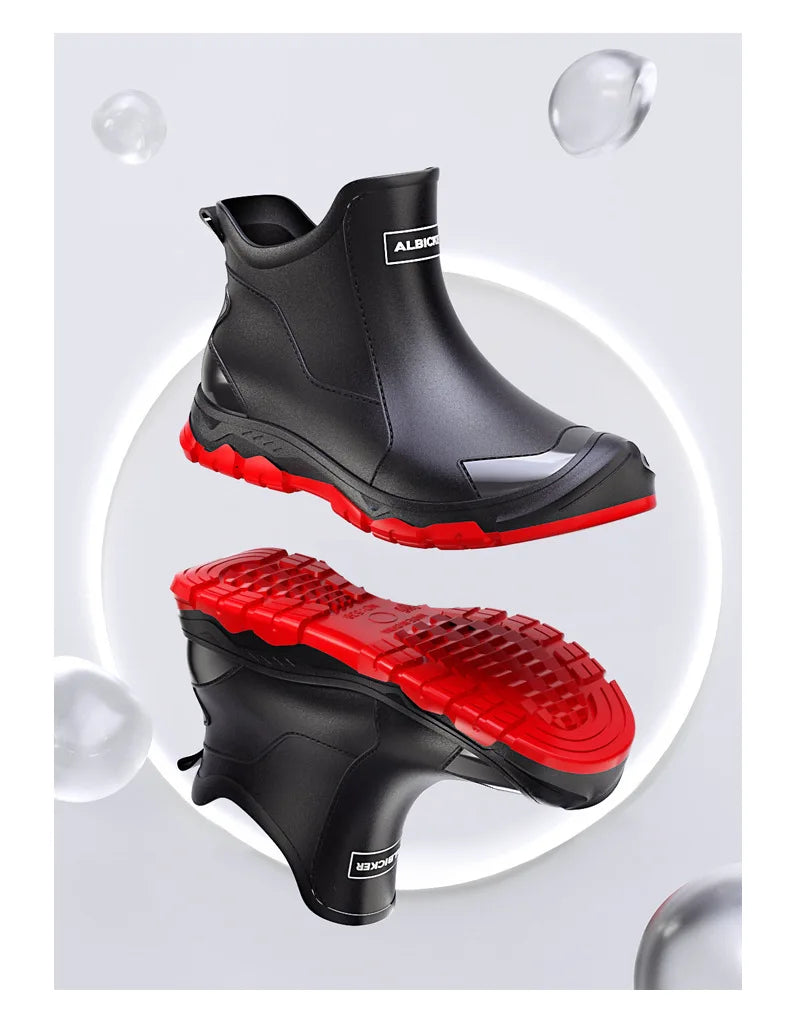 Neue rutschfeste leichte Outdoor-Schuhe Herren Regenstiefel wasserdichte Gummi-Angelschuhe Langlebige wasserdichte Gummi-Angelschuhe 39-45