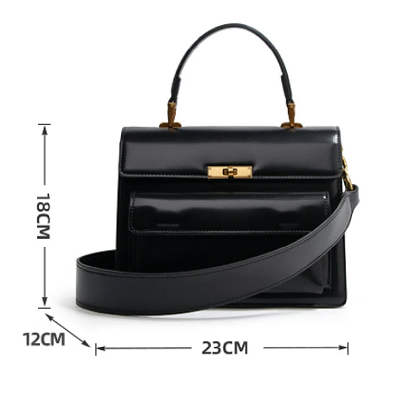 New High Quality Patent Leather Women Handbag Fashion Women Bag Wide Shoulder Strap Crossbody Bag Small Square Bag