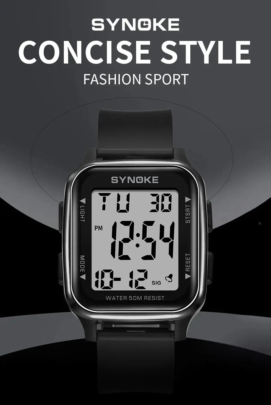 SYNOKE Uhr Outdoor Sport Multifunktionale Wasserdicht Stoßfest Großes Display Leuchtende LED Digital Uhr Für Männer