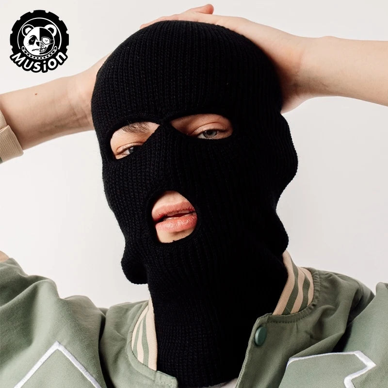 Musion 3 Holes Robber Mask Balaclava Dust Proof Ninja Mask Elastic Cycling Mask Motorcycle Balaclava Penutup Muka Toping Muka