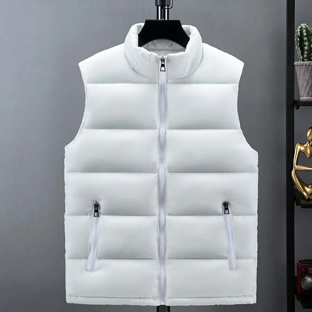 Sleeveless Jacket Wear-resistant Vest Coat Male Zipper  Trendy Warm Slim Fit Waistcoat