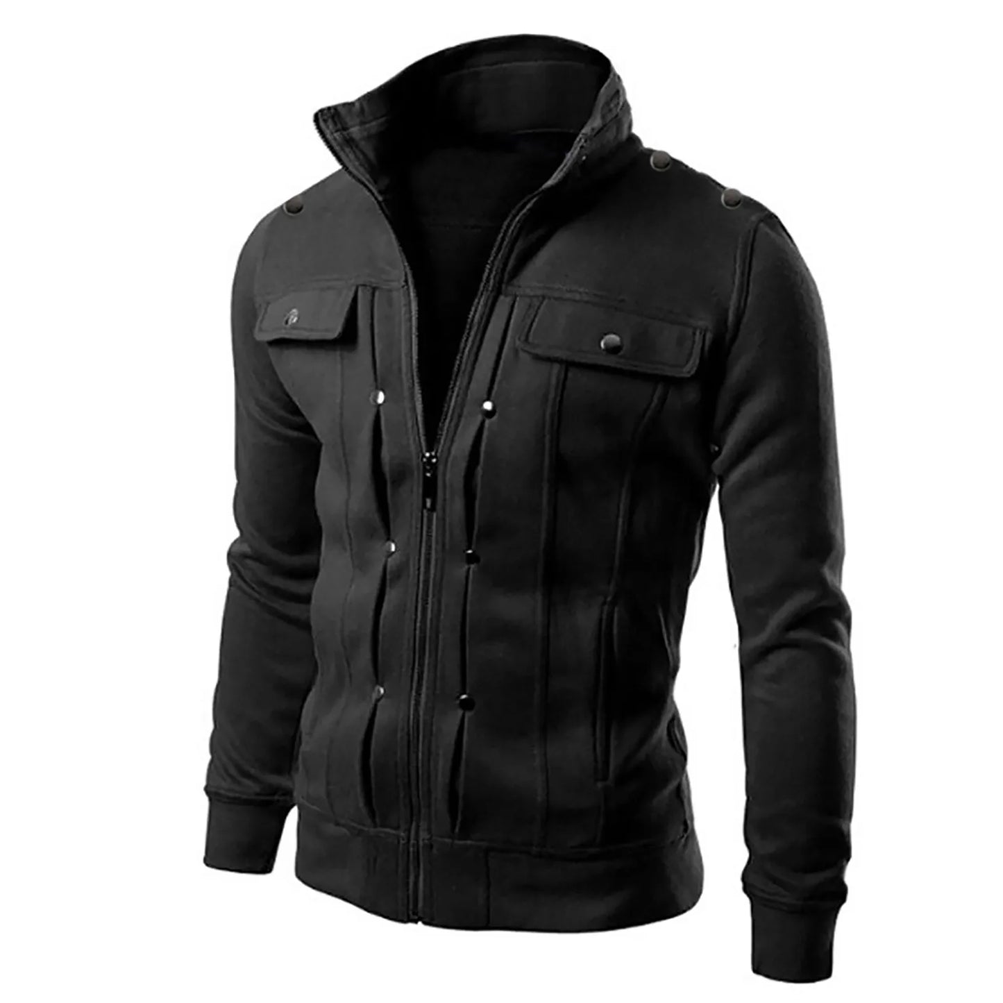 Men Hoodie Jacket Coat Windbreaker Elegant Waterproof Cardigan Long Sleeve Lapel Zipper Slim Fit Sweater Windproof Outerwear