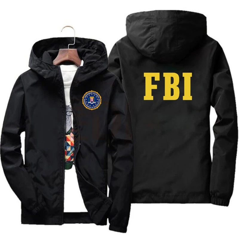 Fashion Zipper Men Women Hoodies Jacket FBI Print Sport Hip Hop Casual Zip Up Unisex Long Sleeve Hoodie Jacket Coat Top 7XL