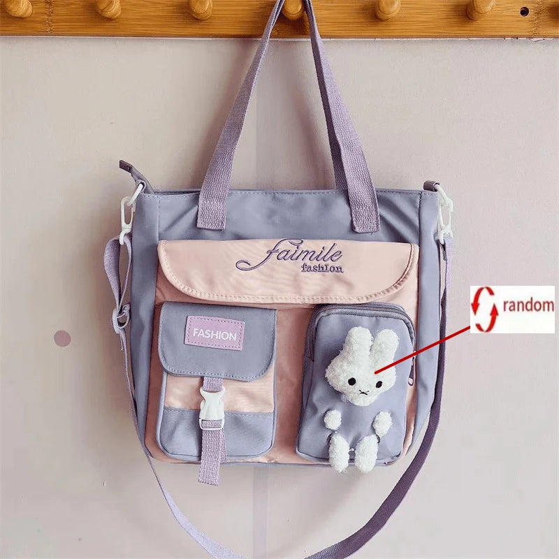 Waterproof Oxford Cloth Handbag Shoulder Bag Teen Girls Cartoon School Bags Women's Crossbody Bags