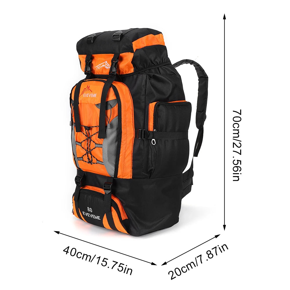 80L Waterproof Hiking Camping Backpack Trekking Bag Rucksack Large Capacity Travel Outdoor Sports Bags Camping Equipment Men