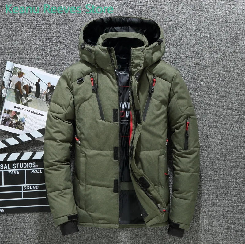 Jacket Coat Male Casual High Quality Overcoat Thermal Winter Mens White Duck Down Jacket Warm Hooded Thick Slim Fit Puffer 11xl