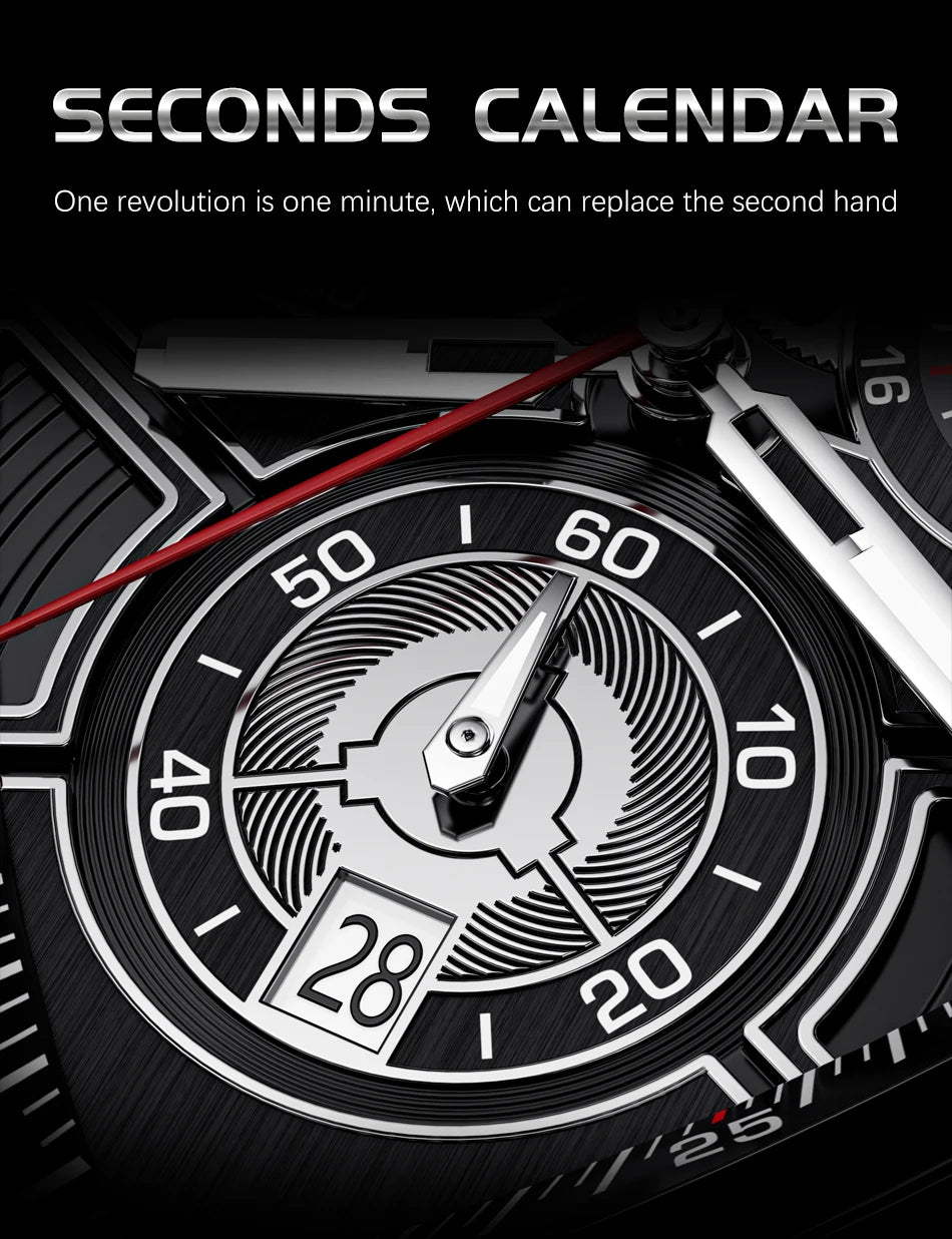 2024 Top Brand Luxury Big Dial Chronograph Quartz Watch Men Sports Watches Military Male Wrist Watch Clock Man Relogio Masculino