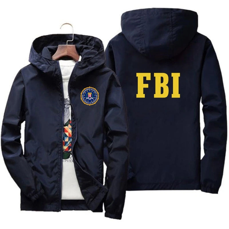 Fashion Zipper Men Women Hoodies Jacket FBI Print Sport Hip Hop Casual Zip Up Unisex Long Sleeve Hoodie Jacket Coat Top 7XL