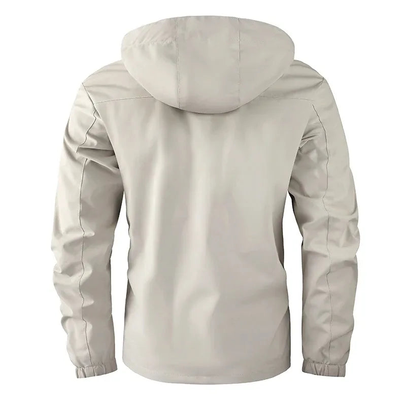 Men's Casual Fashion Hoodie Trend Soft Shell Autumn And Winter Coat Outdoor Sports Warm Windproof Waterproof Fleece Jacket