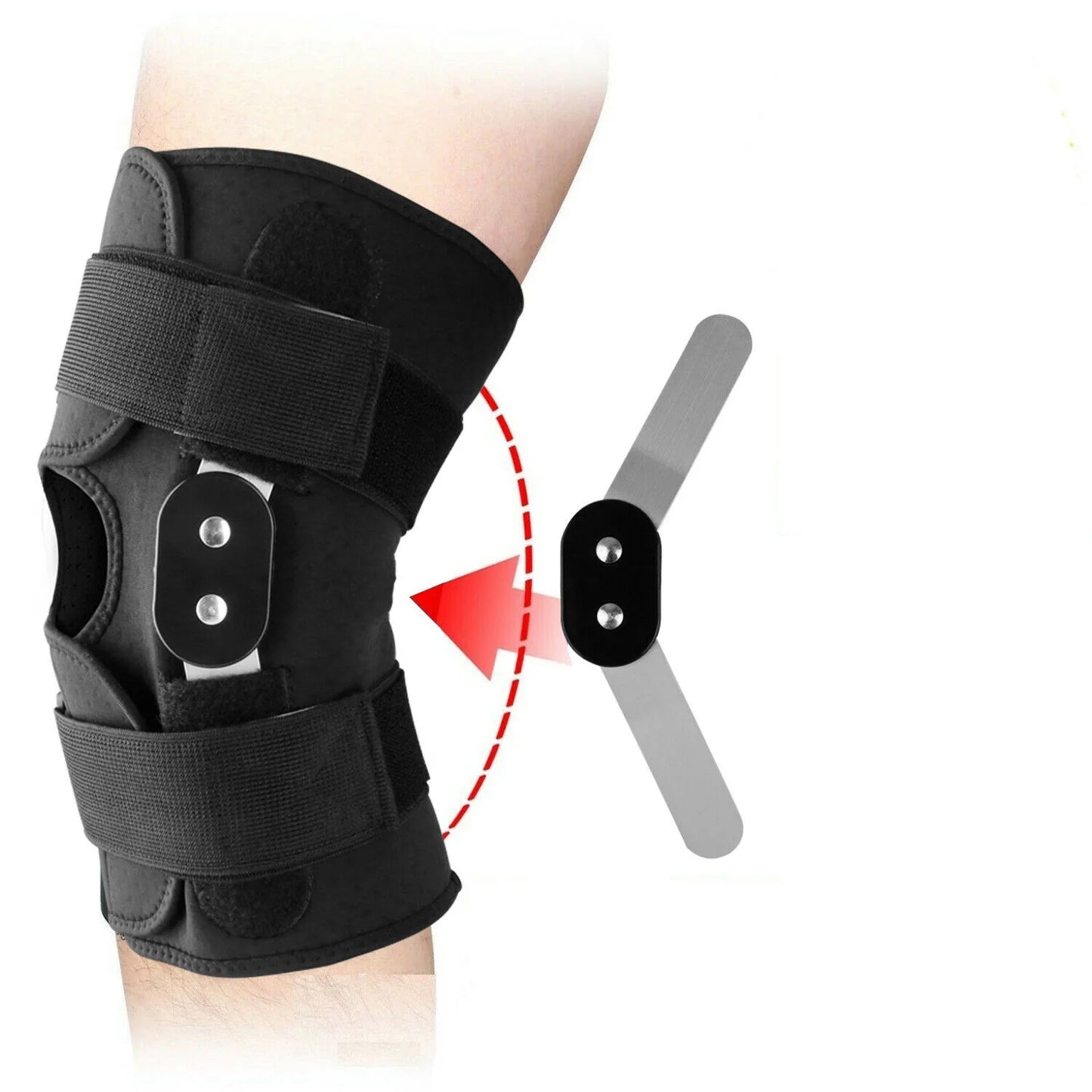 1Pcs Knee Sleeve Male Knee Patella Support, Brace Sleeve Wrap Cap, Bike Motorbike Sports Adjustable Hinged Stabilizer