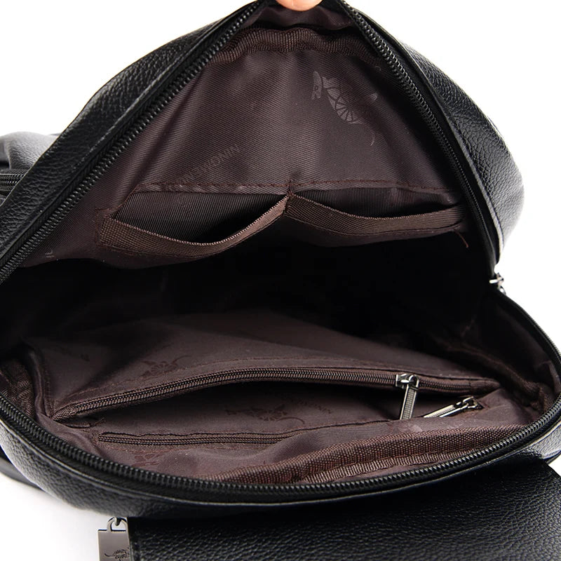 Damen Rucksack mit großer Kapazität, hochwertiges Leder, Vintage-Tasche, Schultaschen, Reiserucksack, Damen-Büchertasche, Rucksack, Geldbörsen