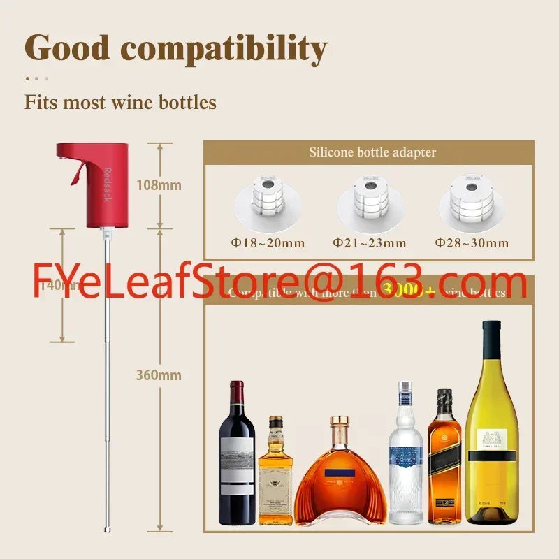 Promotion Gift Portable Electric Wine Dispenser with Built-in Aerator and Rechargeable Nozzle Wine Pourer Home