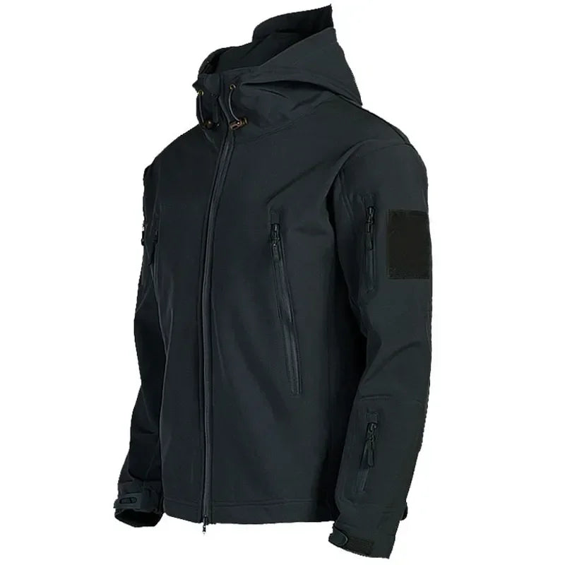 2024 new Tactical Jacket Men Combat Soft Shell Jackets Techwear Windproof Waterproof Breathable Fleece Thermal Hooded Coats