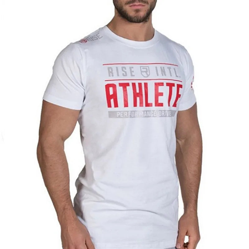 Men's Clothing Summer Casual T-shirt Gym Fitness Shirt Sports Running Tee Basketball Short Sleeve T-shirt Workout Sweatshirt