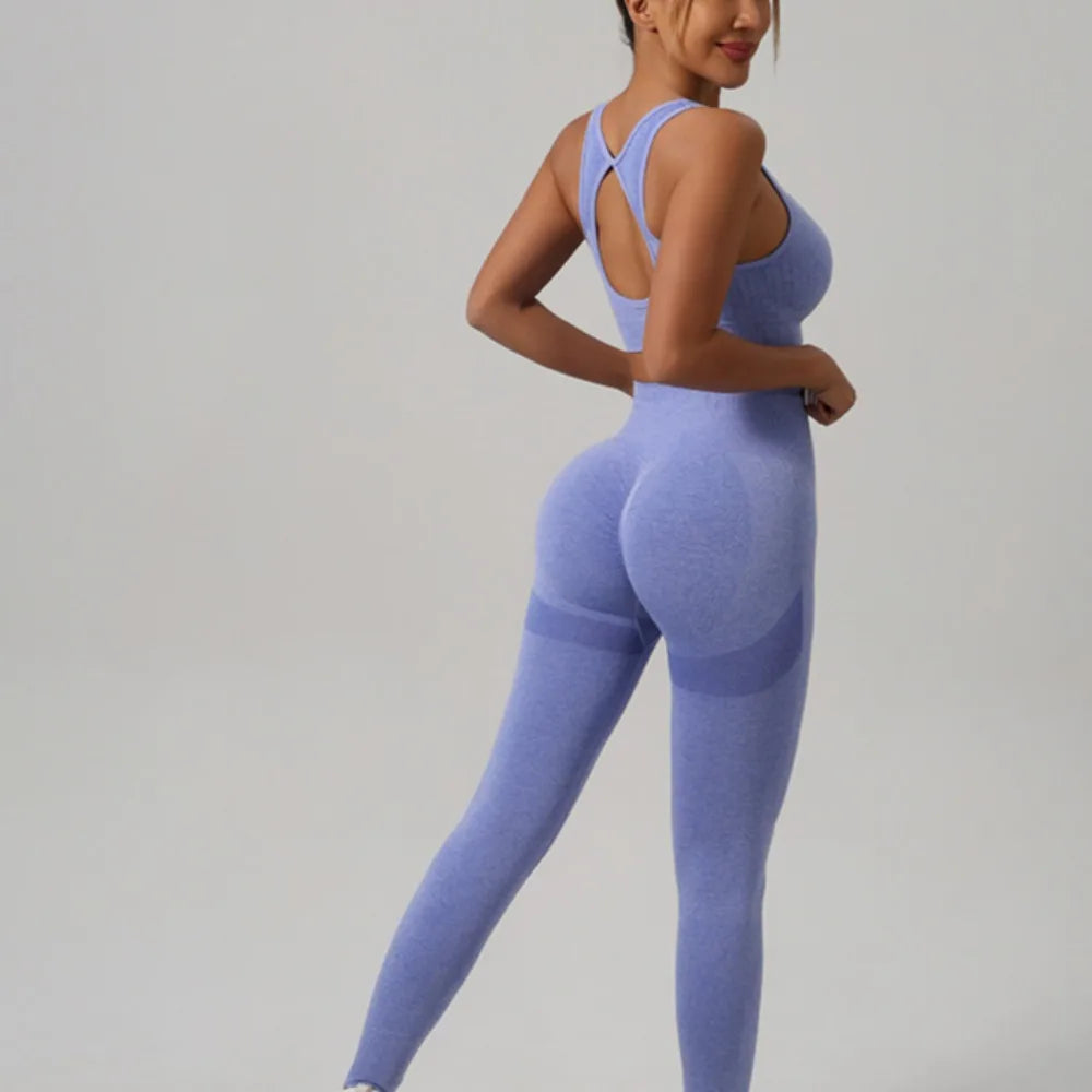 Yoga Suit Women's High-waist Elastic Abdomen and Hips Beautiful Back Sports Running Quick-drying Fitness Yoga Trousers