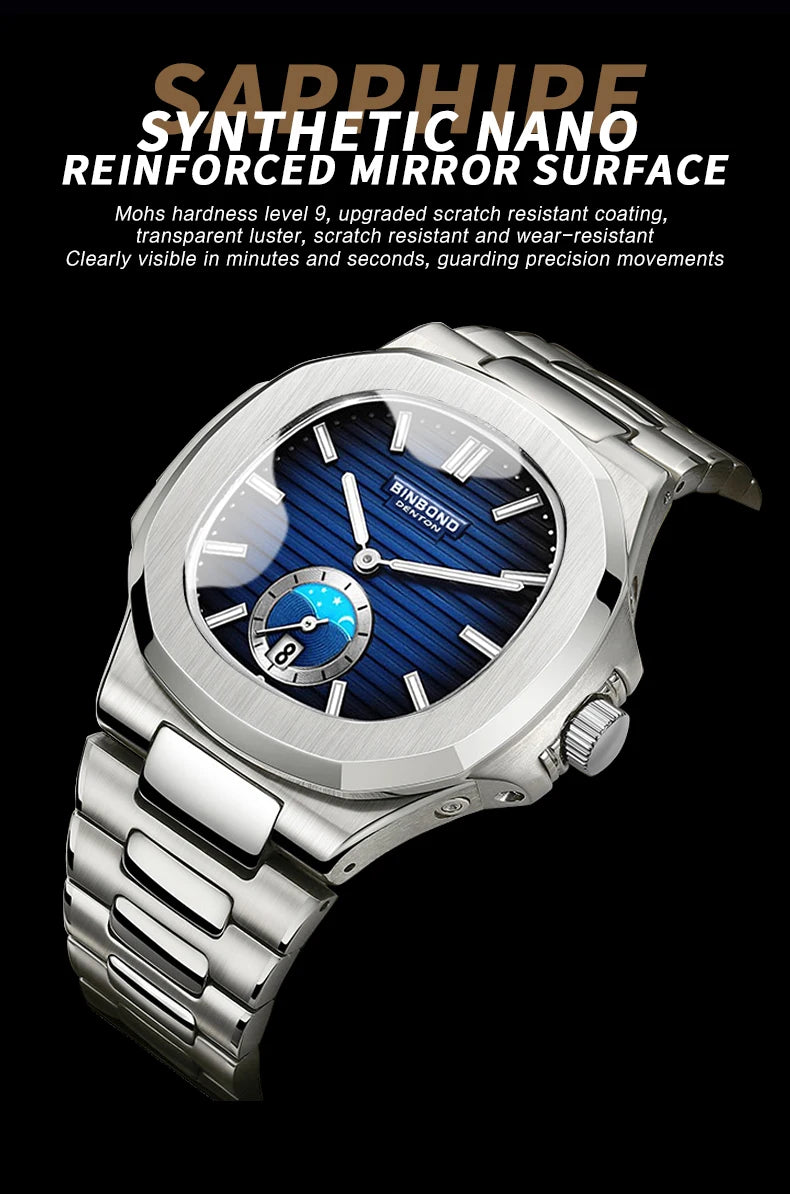 BINBOND Neue Casual Business Uhr Männer Luxus Quarzuhr Leuchtende Wasserdichte Datum Mode Quarz armbanduhren Relógio Homem