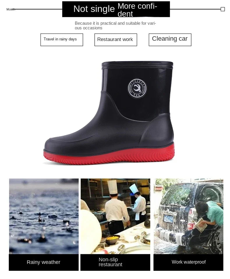 Waterproof Rubber Rain Fishing Shoes Men Rain Boots Washing Outdoor Non-slip Durable Rain Shoes for Men зимние сапоги мужские