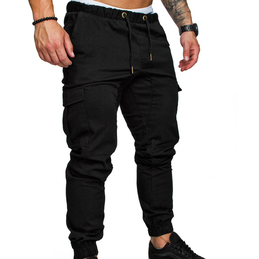 Sweatpants  Streetwear Trousers Men's Pants Waist Drawstring Ankle Tied Skinny Cargo Pants Men Casual Solid Color Pants