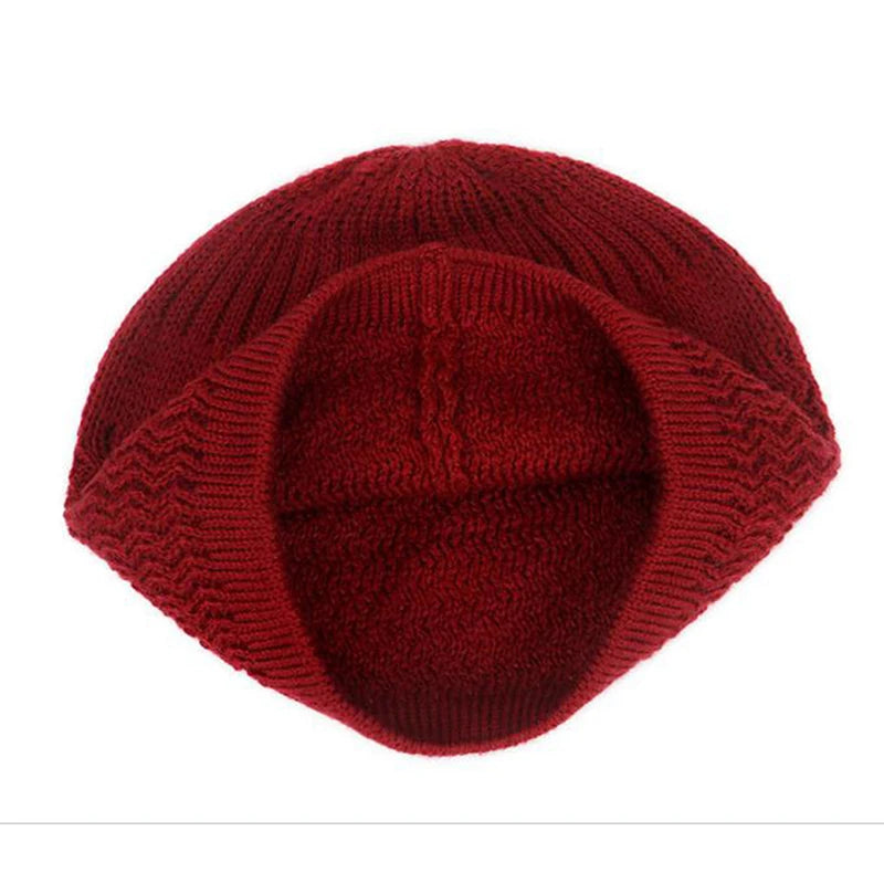 Winter Knitted Muslim Men Prayer Hats Unisex Cap Warm Islamic Ramadan Jewish Hat Men's Wrap Head Caps ﻿