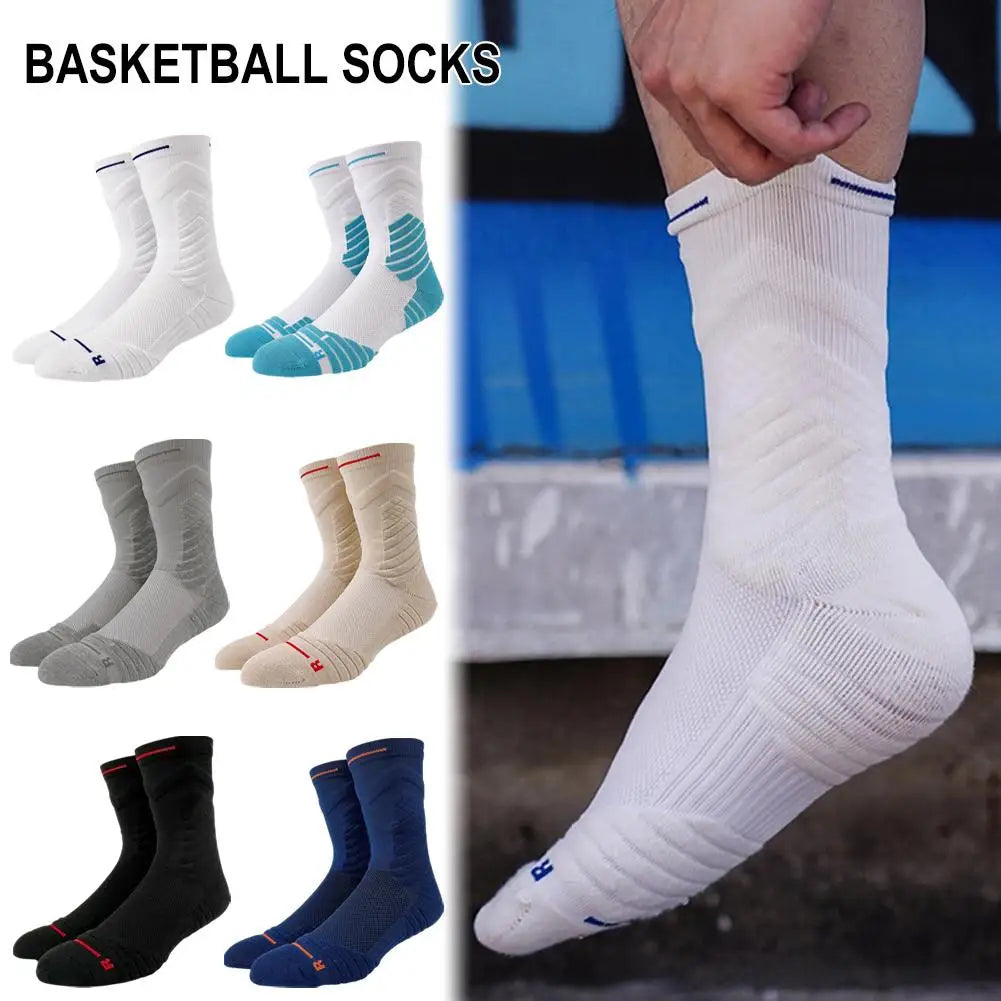 Men's Socks Compression Stockings Breathable Basketball Wicking Sports Tube Elastic Socks Moisture High Socks Cycling A3W3