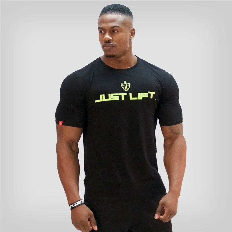 Cotton Men's Sports T-shirt Short Sleeved Running Shirt Training Fitness Round Neck Casual Designer Style High-quality