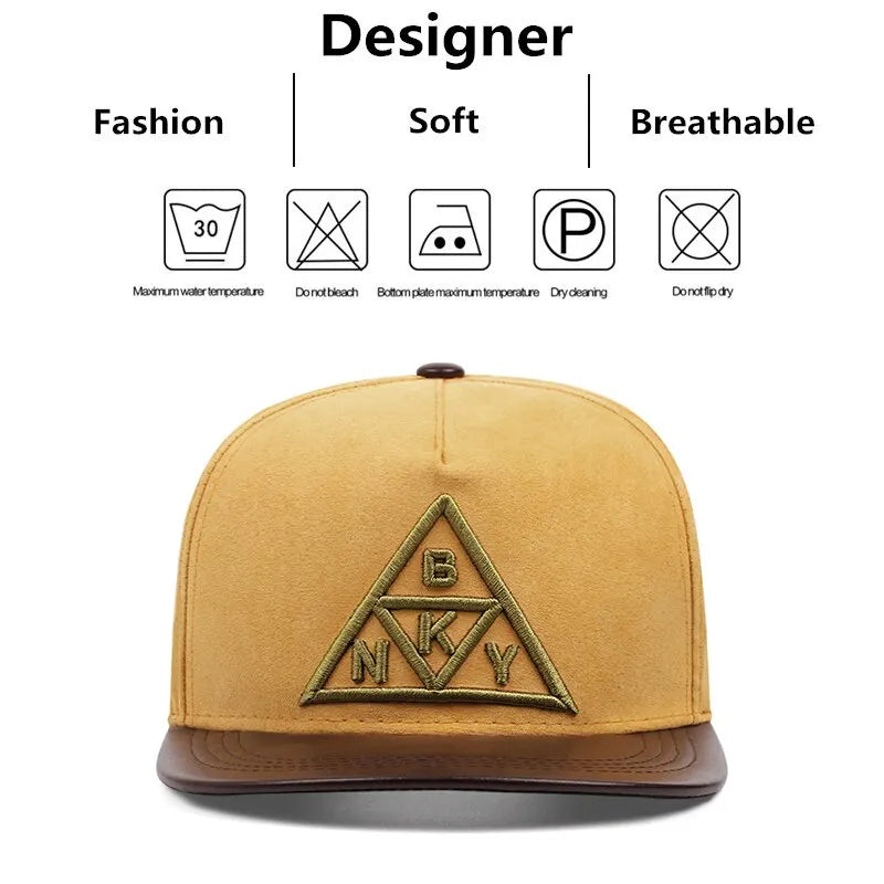 New Pu Leather Brim Fashion BKNY Embroidery Man Woman Hip Hop Hats Outdoor Adjustable Casual Baseball Caps Sunscreen Hat