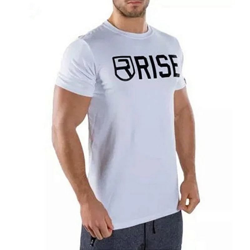 Men's Clothing Summer Casual T-shirt Gym Fitness Shirt Sports Running Tee Basketball Short Sleeve T-shirt Workout Sweatshirt