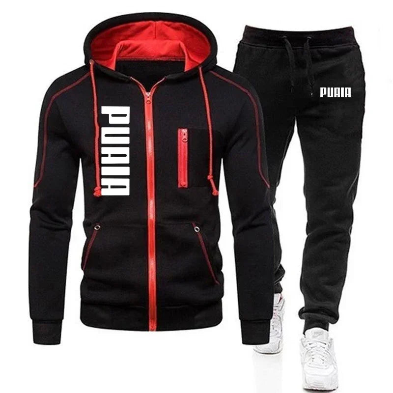 Men Jacket Tracksuit Casual Sports Suit Men's Set Autumn Winter Two Pieces Set Mens Sportswear Plus Pants Suit