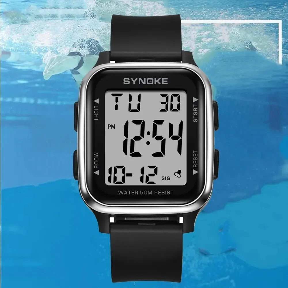 SYNOKE Uhr Outdoor Sport Multifunktionale Wasserdicht Stoßfest Großes Display Leuchtende LED Digital Uhr Für Männer