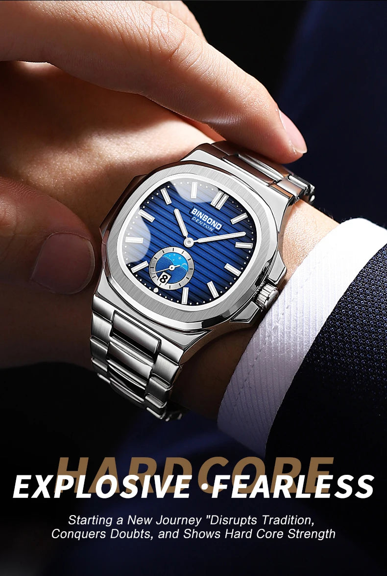 BINBOND Neue Casual Business Uhr Männer Luxus Quarzuhr Leuchtende Wasserdichte Datum Mode Quarz armbanduhren Relógio Homem