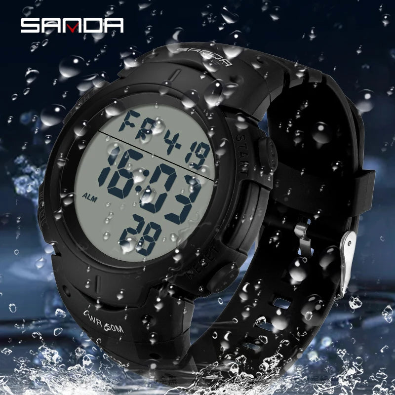 SANDA Brand New Arrival Fashion Men's Digital Watch Alarm Mode Pedometer Military Sport Waterproof Men Watch Relogio Masculino