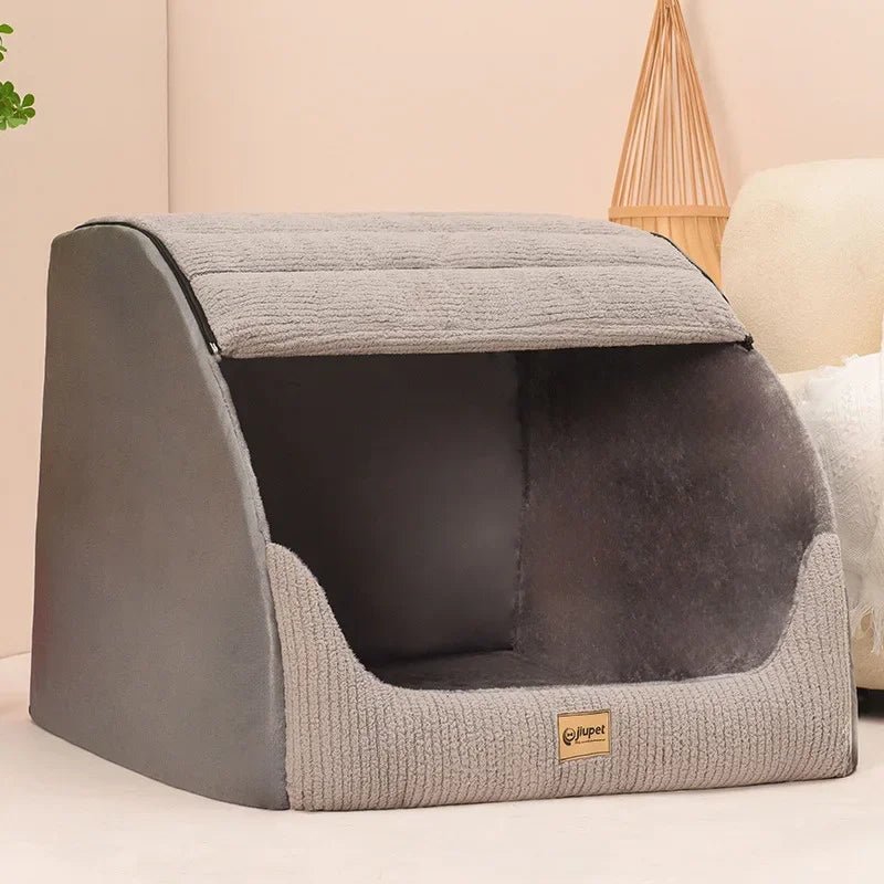 New Kennel Winter Warm Medium Large Dog Golden Retriever Removable and Washable Closed Room Bed Villa Cat Nest Pet Supplies