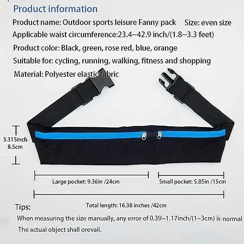 1pc Outdoor sports Fanny pack Running Fanny pack mobile phone bag Anti-theft close-fitting mobile phone bag invisible belt