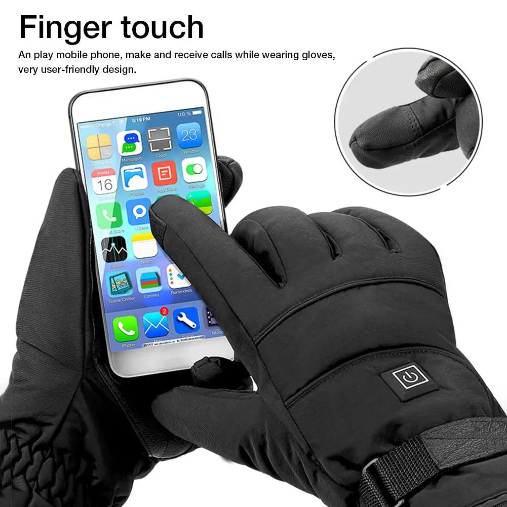 Waterproof Heated Motorcycle Gloves with Touch Screen Functionality