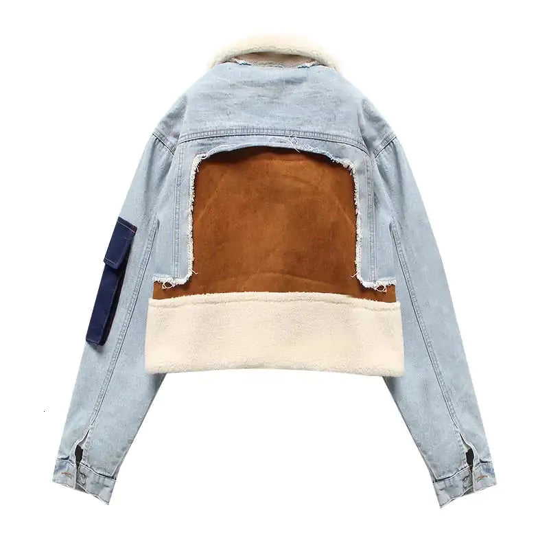 Sherpa-Jacke aus Denim