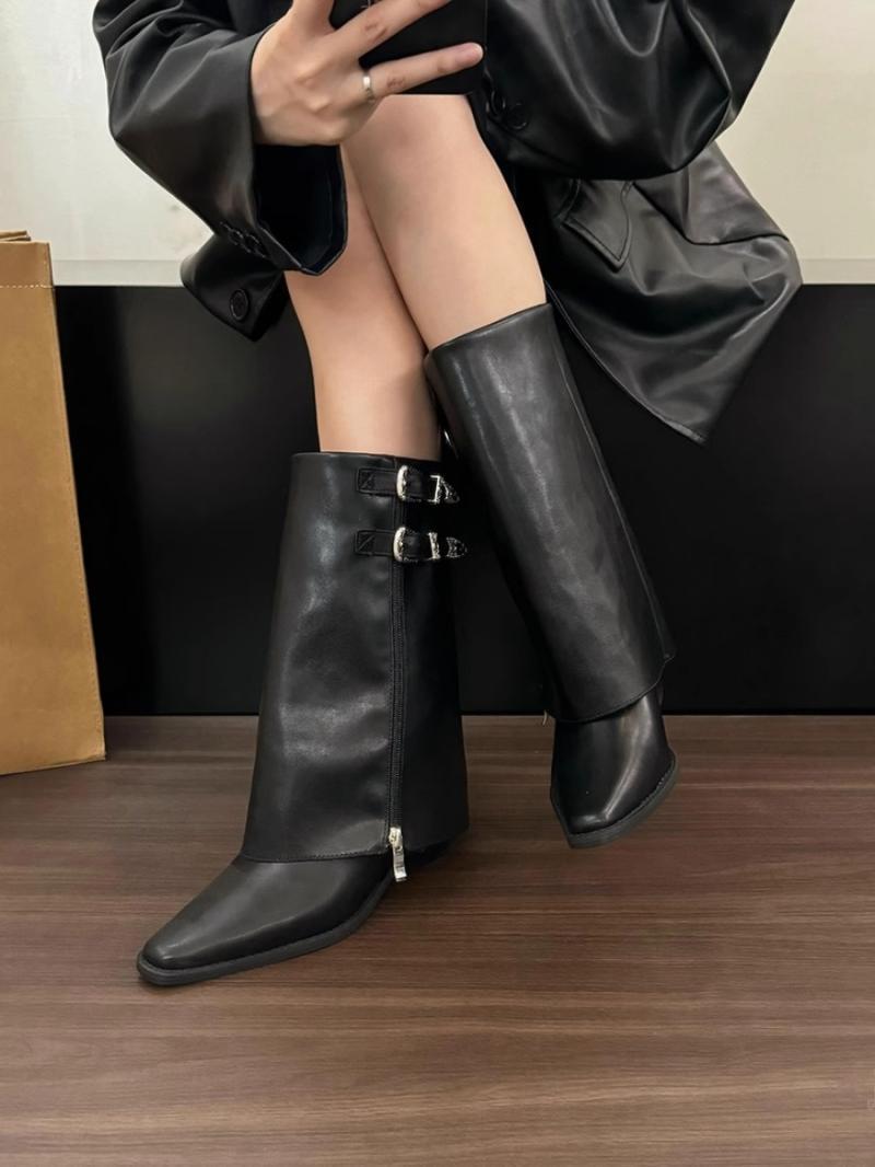 Spitz zulaufende Martin-Stiefel für Damen mit modischer Persönlichkeit