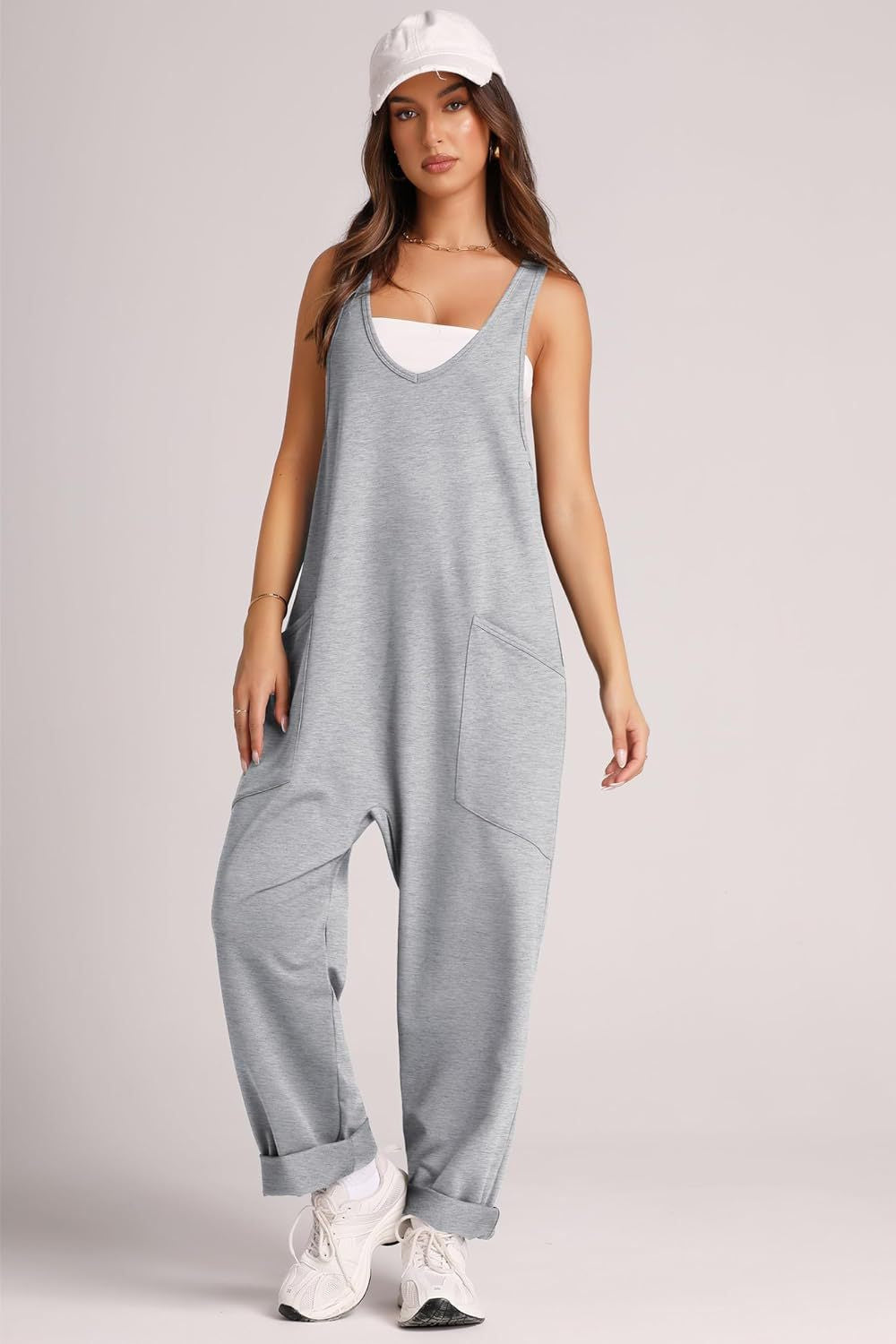 Casual Vest Pocket Knitted Jumpsuit