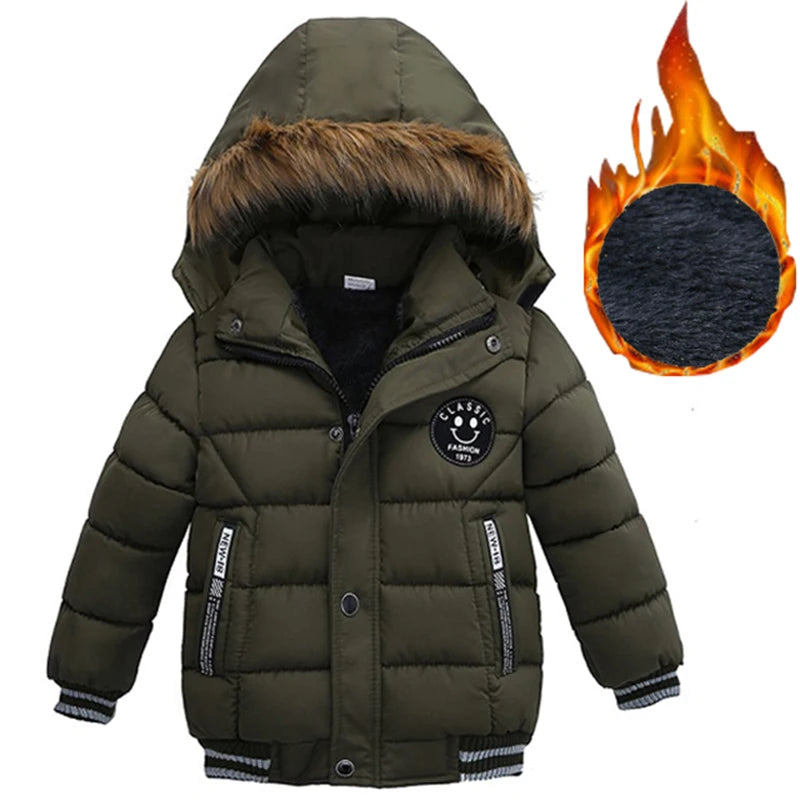 Autumn Winter Baby Boys Jacket Jacket for Boys Children Jacket Kids Hooded Warm Outerwear Coat for Boy Clothes 2 3 4 5 Yrs