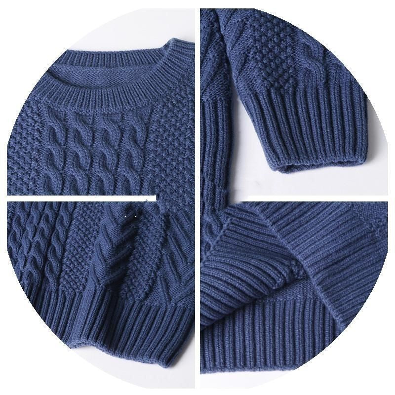 Men's Knitting Thick Yarn Fried Dough Twists Sweater