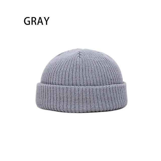 Unisex Solid Knitted Brimless Hat