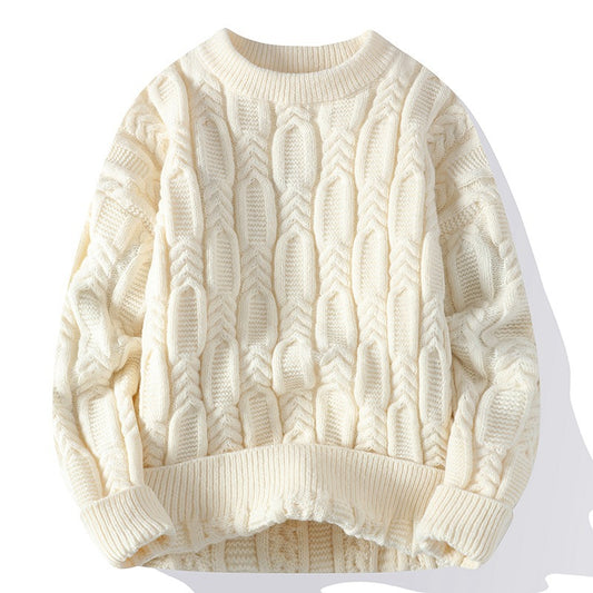 Men's Long-sleeved Round Neck Pullover Thick Needle Sweater