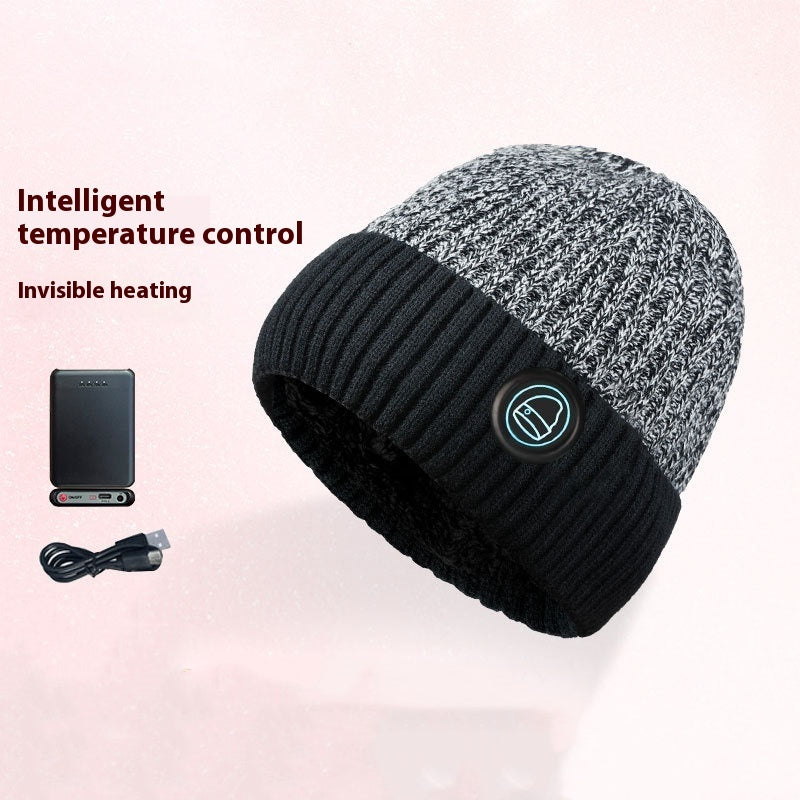 Winter Outdoors Ski Heating Hat Fleece-lined Heating Cap